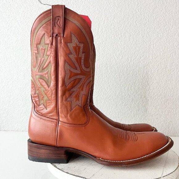 Rod Patrick Mens Cowboy Boots 14 AA Brown Benedictine Buffalo Leather Round Toe - Picture 2 of 12